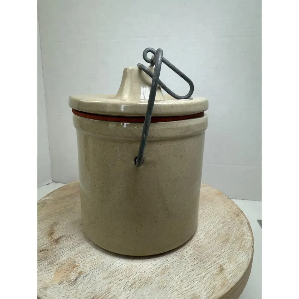 Stoneware Butter Cheese Crock The Great Seal the United States America VTG *READ